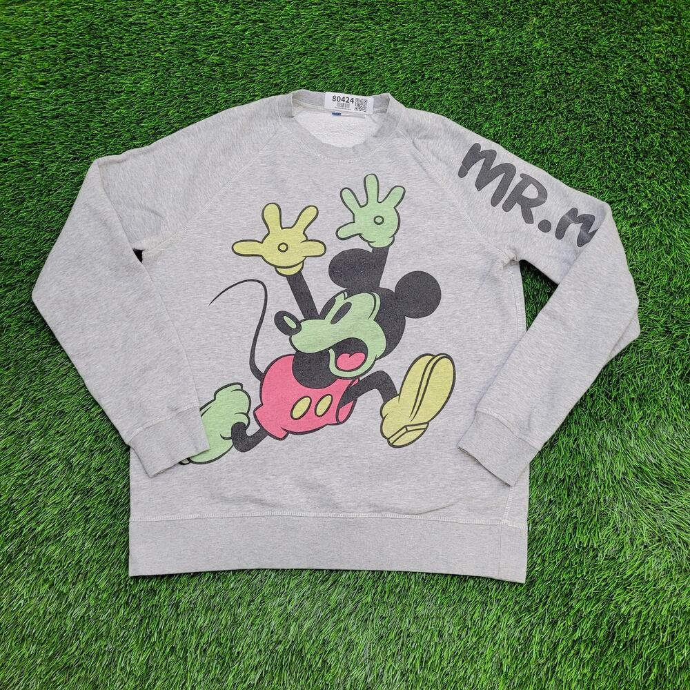 Disney Mickey-Mouse Sweatshirt Large 22x26 Gray